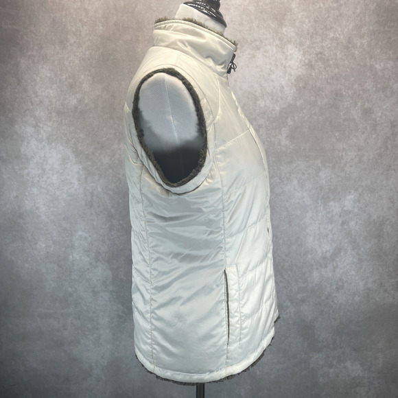 The North Face Women M Mossbud Insulated Reversible Vest Cream Brown Granolagirl - Picture 3 of 10